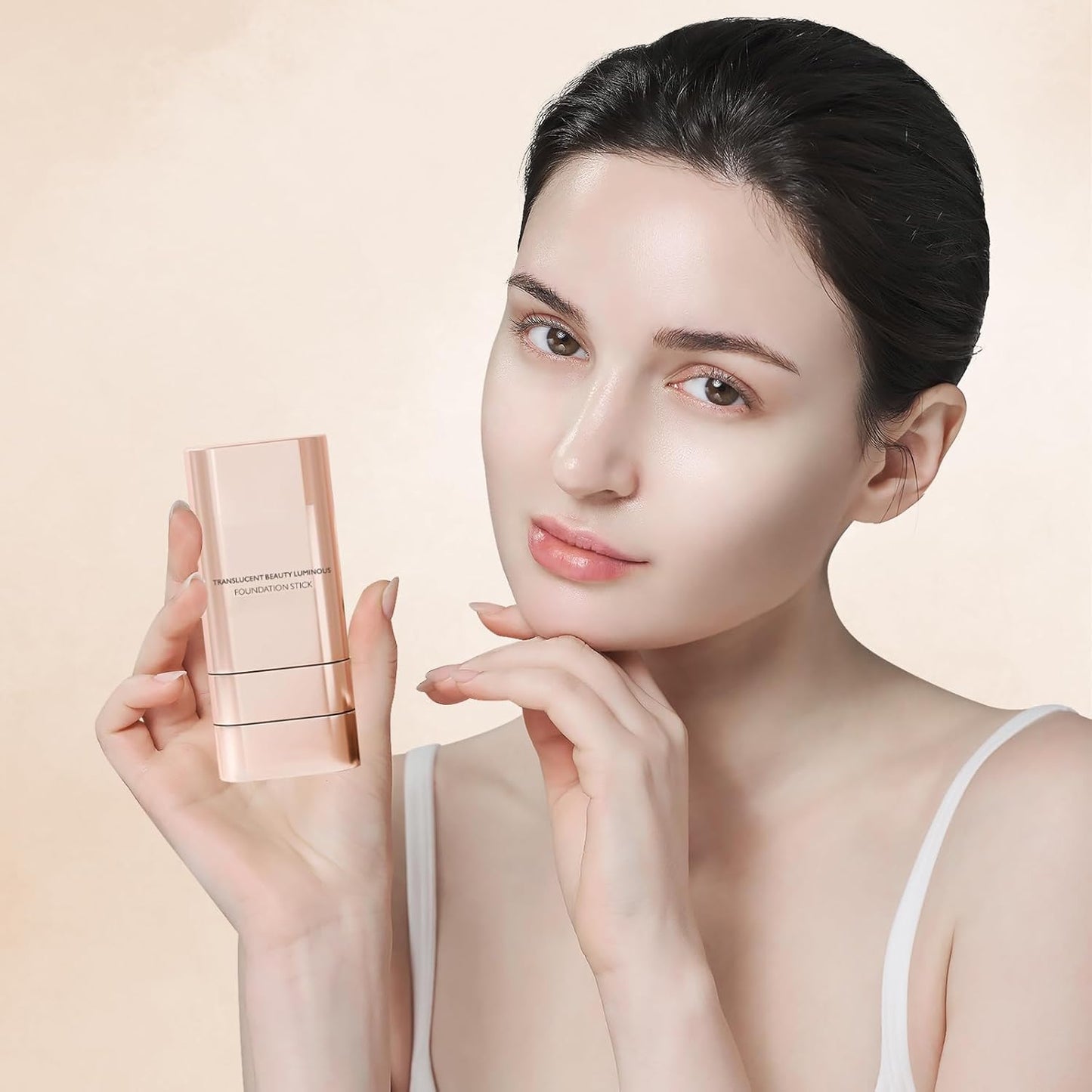 2 in 1 Foundation Stick, Serum Boosted Skin Tint Balm with Brush