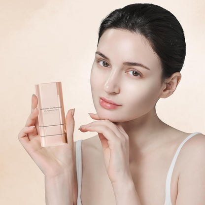 2 in 1 Foundation Stick, Serum Boosted Skin Tint Balm with Brush