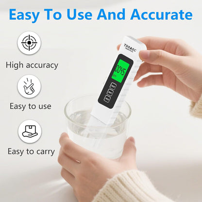 4 in 1 Digital Water Quality Tester,2026 NewTDS/EC/Temperature（°C/°F）Meter,0-9990 PPM Meter