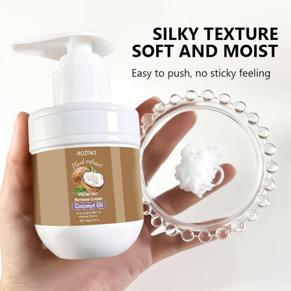 Facial Hair Removal Cream - Coconut Oil Based Gentle Body Hair Remover Cream for Women