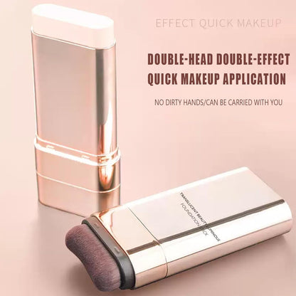 2 in 1 Foundation Stick, Serum Boosted Skin Tint Balm with Brush