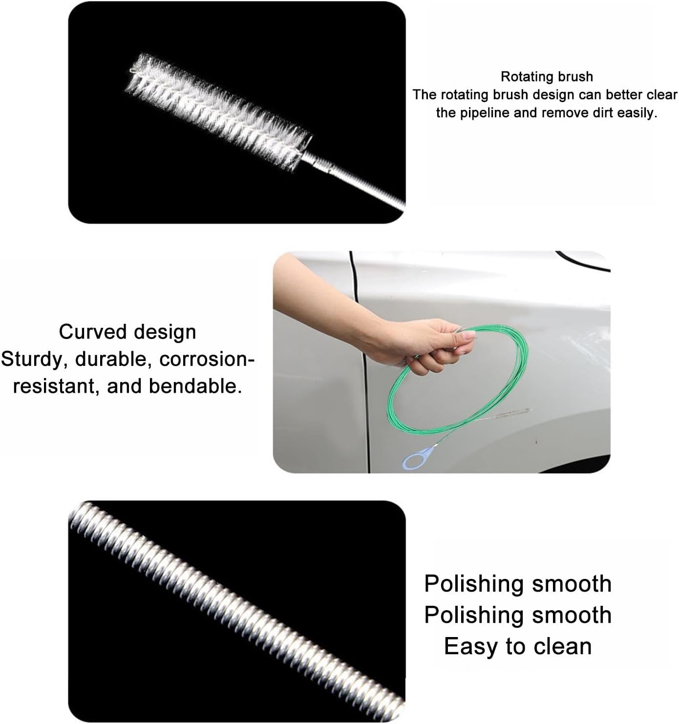 Car Sunroof Drainage Internal Long Hose Nylon Spring Fridge Drain Hole Dredging Tool Water Clog Remover
