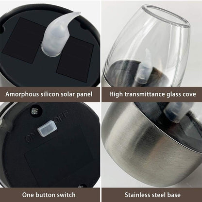 Solar Candle Lights Flameless Candles Waterproof  LED Decorative Lamp