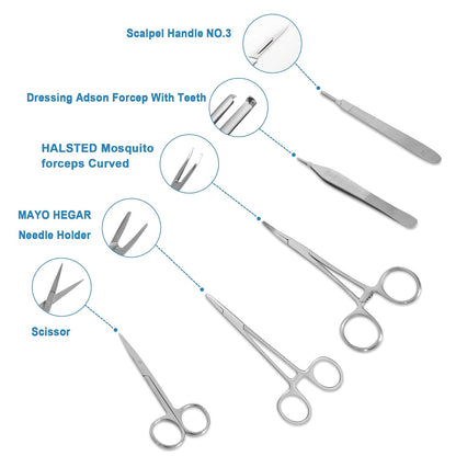 Medical Students Suture Practice Kit Surgical Training with Skin Pad Model Tool
