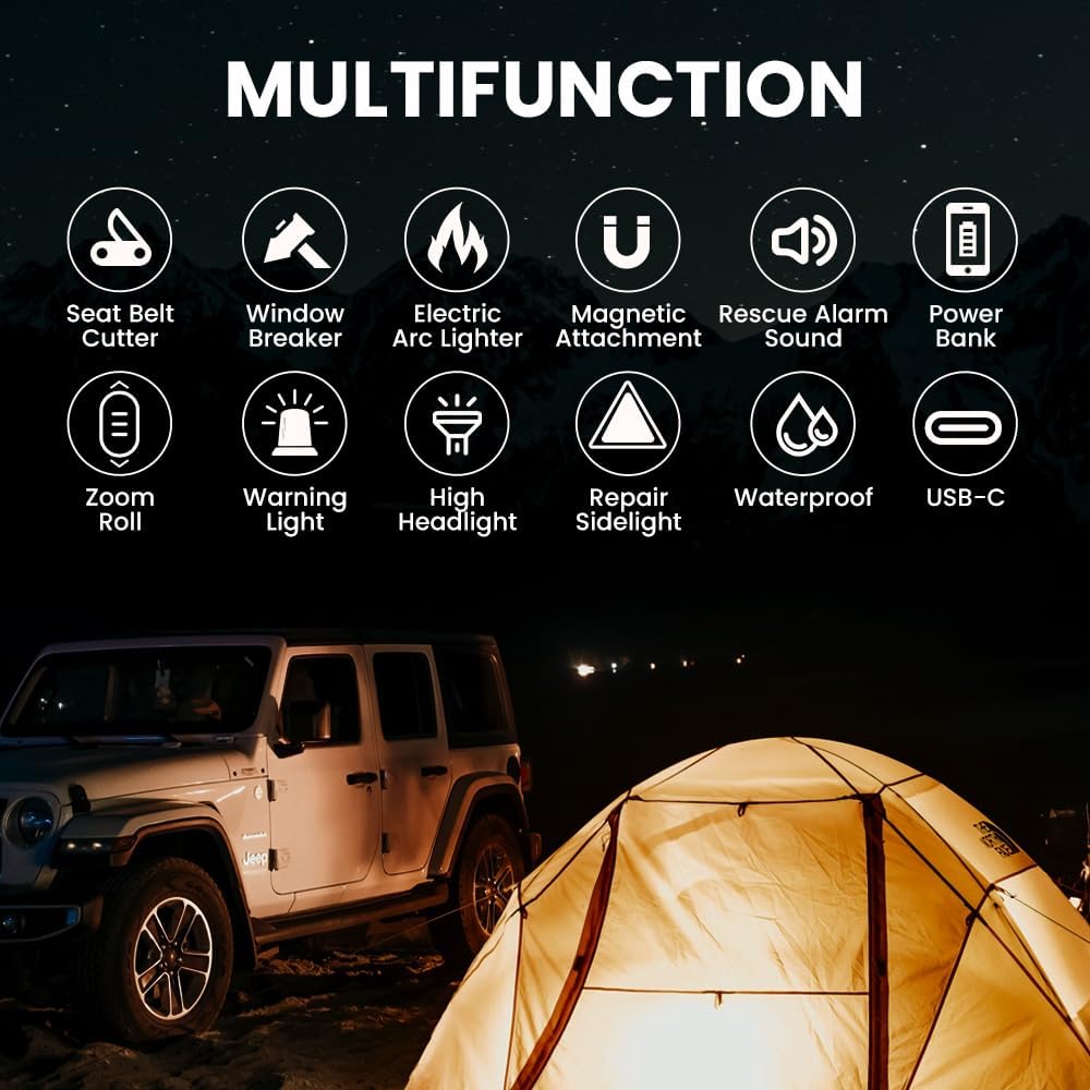 10-in-1 Rechargeable Flashlight for Emergency Preparedness