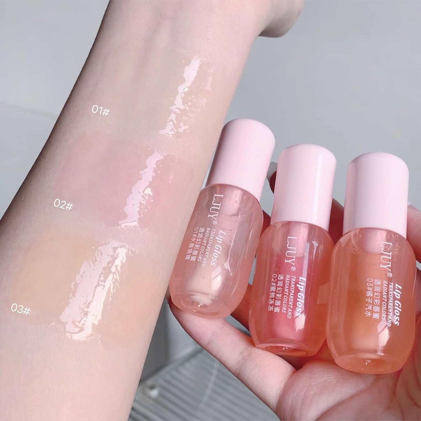 3Pcs Clear Hydrating Lip Oil Set, Reviver Lip Oil For a High-shine Finish
