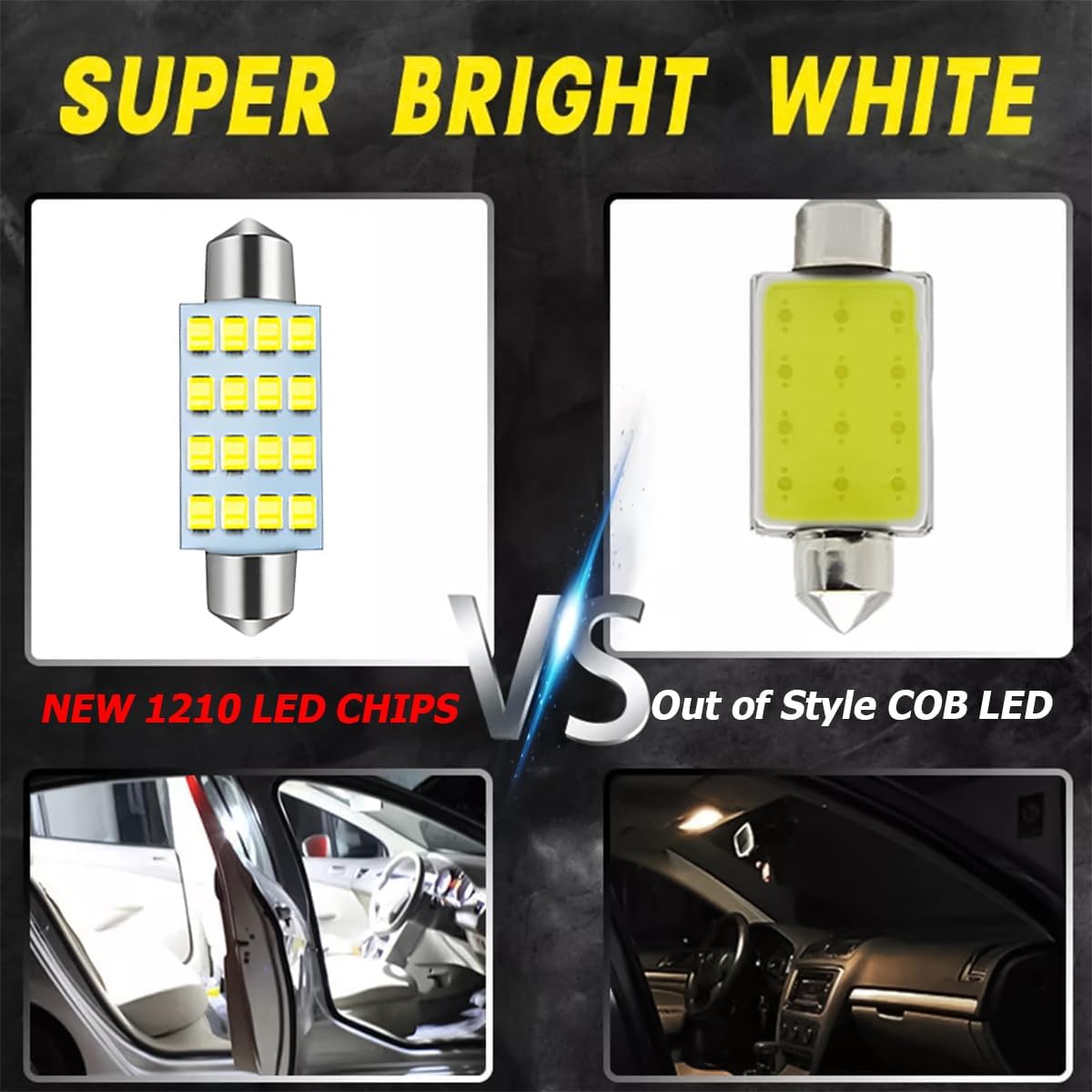 42PCS Car Interior Combo LED Map Dome Door White Trunk License Plate Light Bulbs
