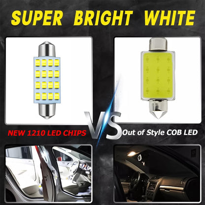 42PCS Car Interior Combo LED Map Dome Door White Trunk License Plate Light Bulbs