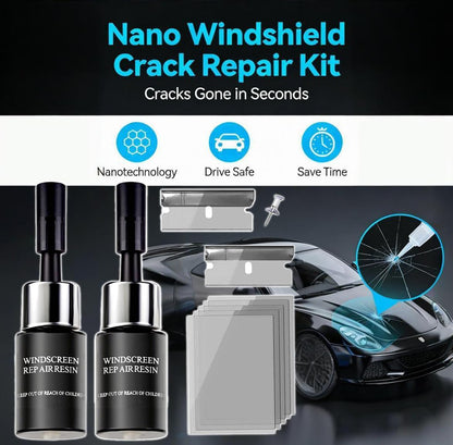 2Pcs Automotive Glass Nano Repair Fluid Kit Cracked Car Windshield  Wind Shield Car Glass Repair Set