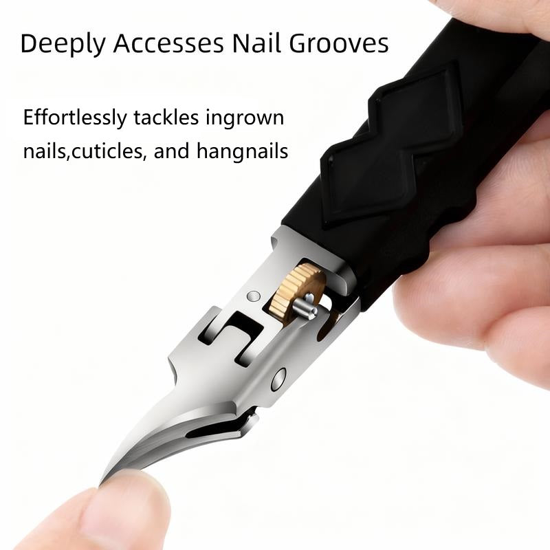 Black Anti-Slip Grip Gear Lock Nail Clipper Set