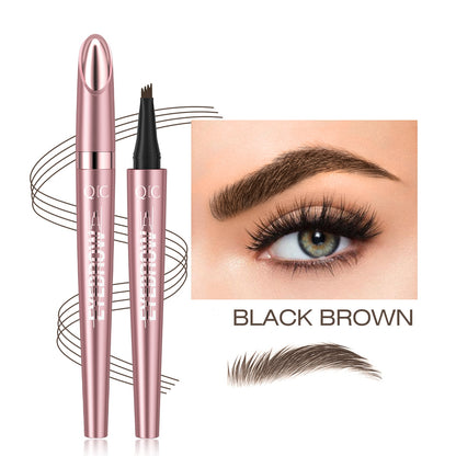 3D Microblading Eyebrow Pen with 4 Fork Tip,Waterproof and Long-Lasting Natural Makeupeyebrow pencils