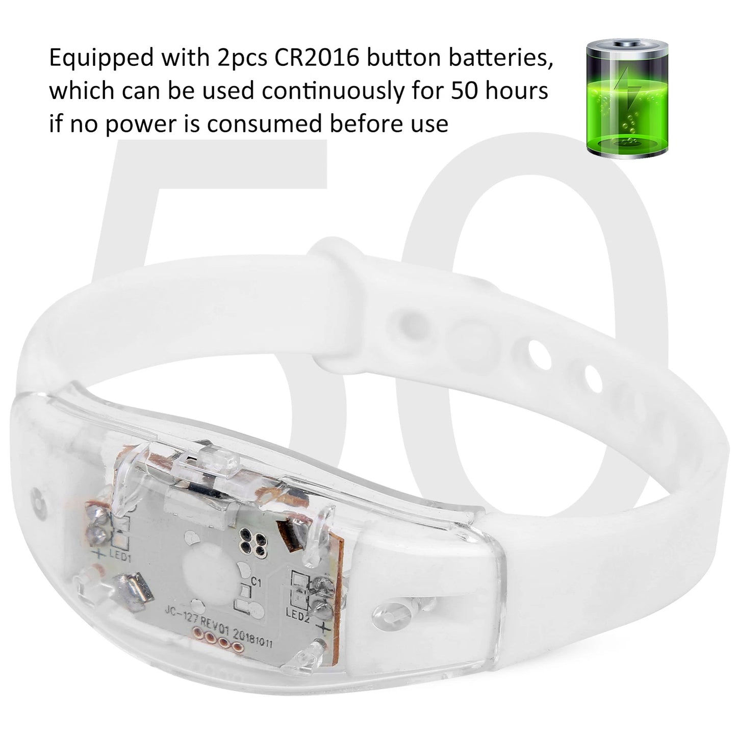 Sound Control Flashing Bracelet Light Up Bangle Wristband for Party Bars Disco