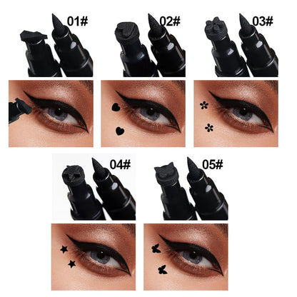 5Pcs Double-headed Liquid Eyeliner Stamp Pencil Set, Winged Eye-liner Pen, Long-lasting