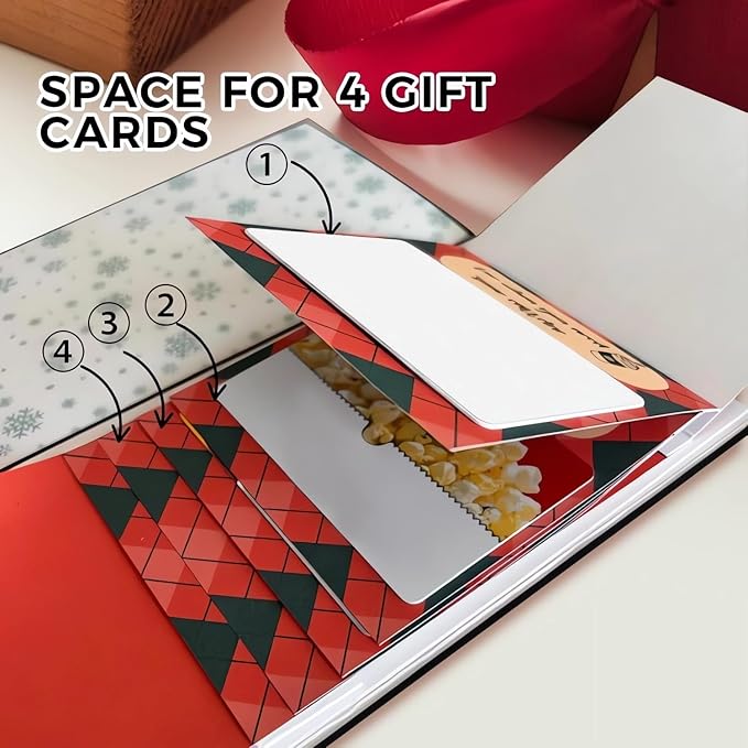 2Pcs Handmade Christmas Card Booklet Holder for Gift Cards, Waterfall Christmas Gift Card Booklet