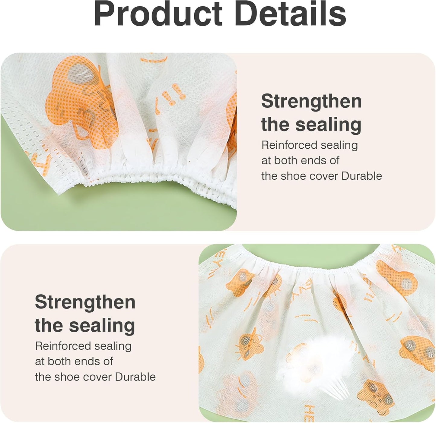 50 Pcs Disposable Cartoon Shoe Covers, Non Slip Dustproof Indoor Booties