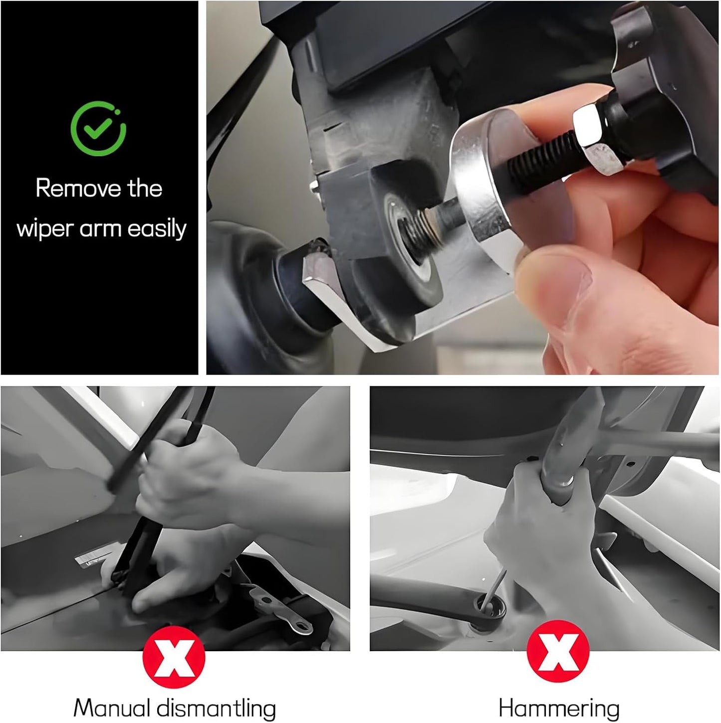 Car Windshield Wiper Arm Puller, Automotive Wiper Arm Removal Tool with Adjustable Knob