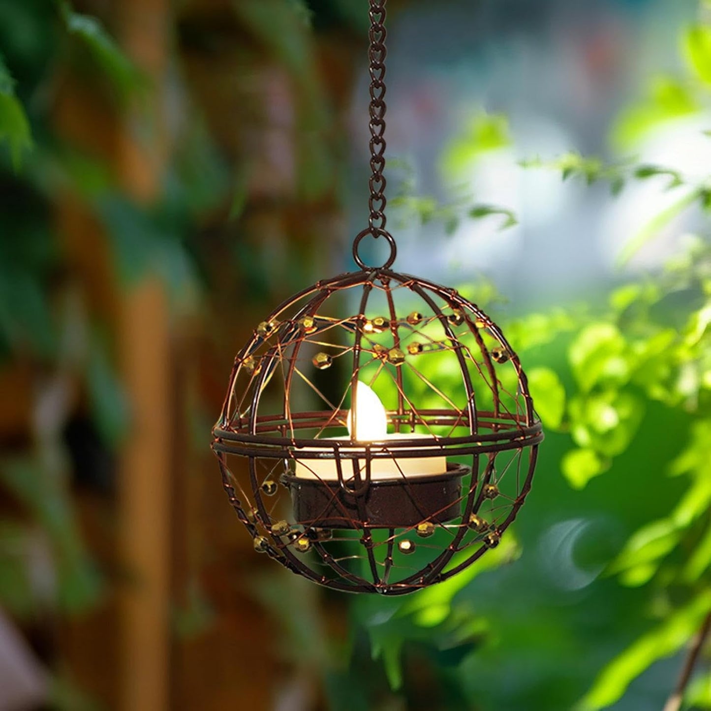 Solar Tea Lights Outdoor Waterproof Hanging Lanterns