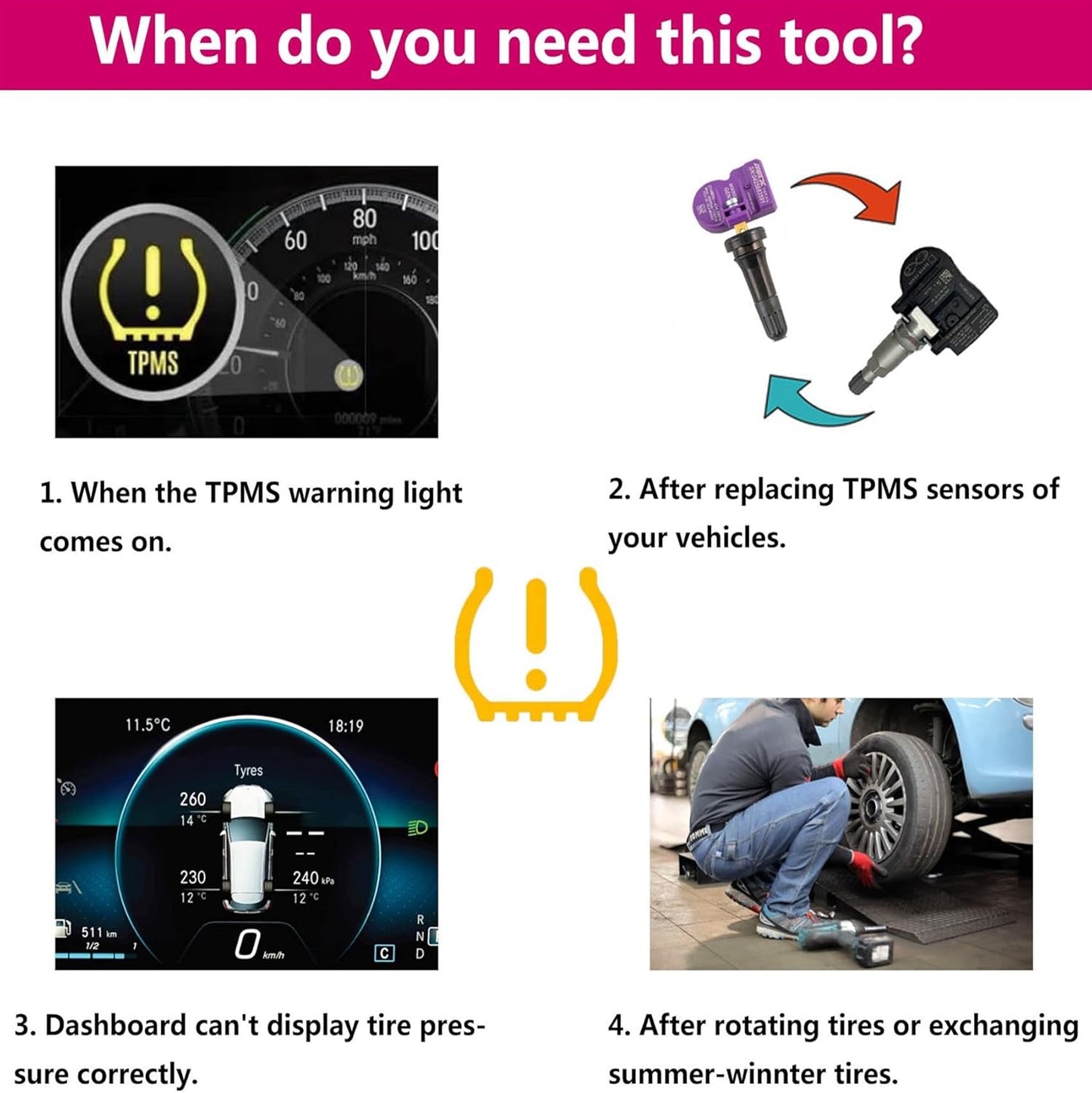 TPMS Relearn Tool Only for GM Vehicles (Chevy/Buick/GMC/Opel/Cadillac) Original Sensor