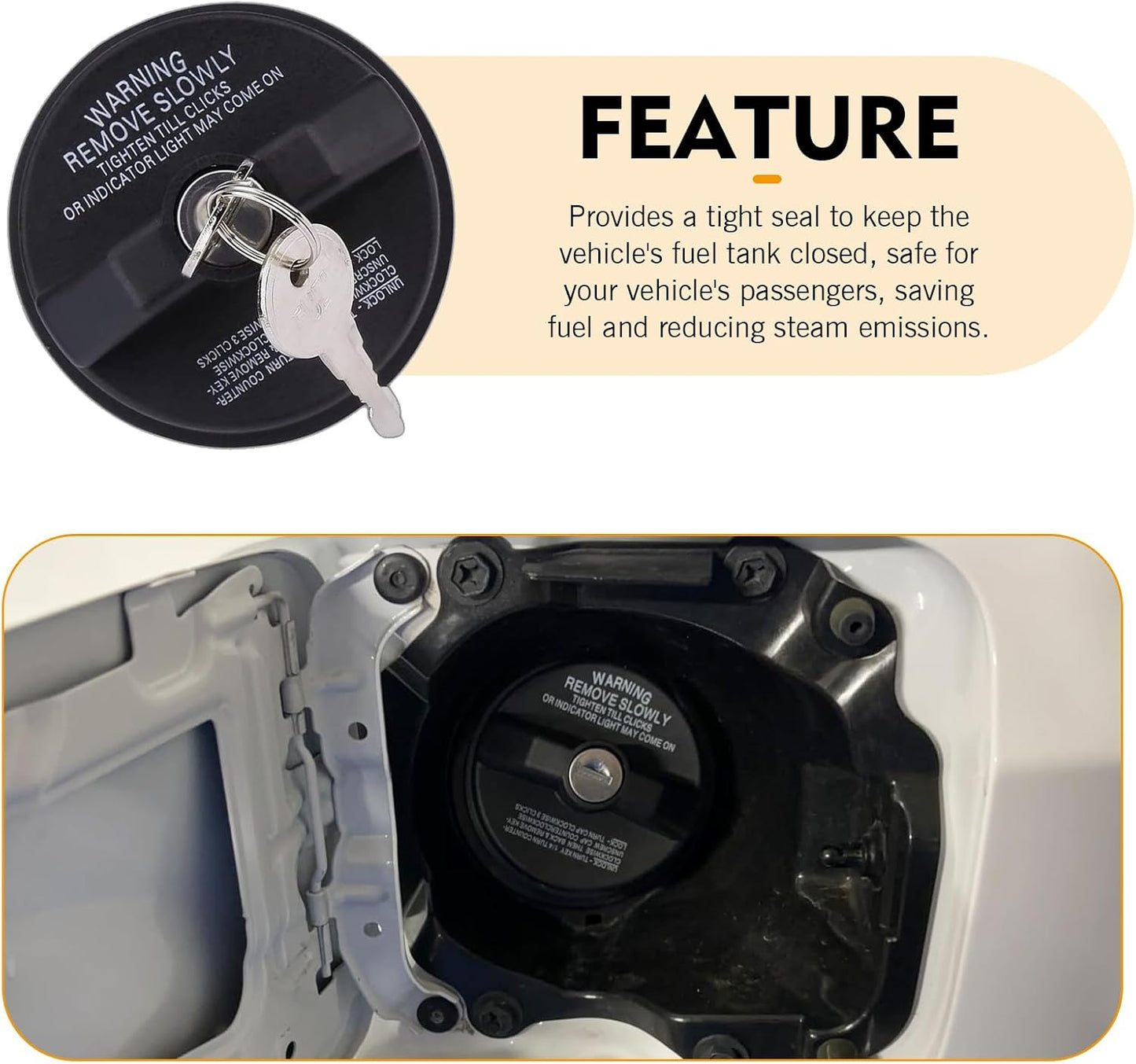 Locking Fuel Tank Cap Suitable for Chevrolet, Honda, and Infiniti