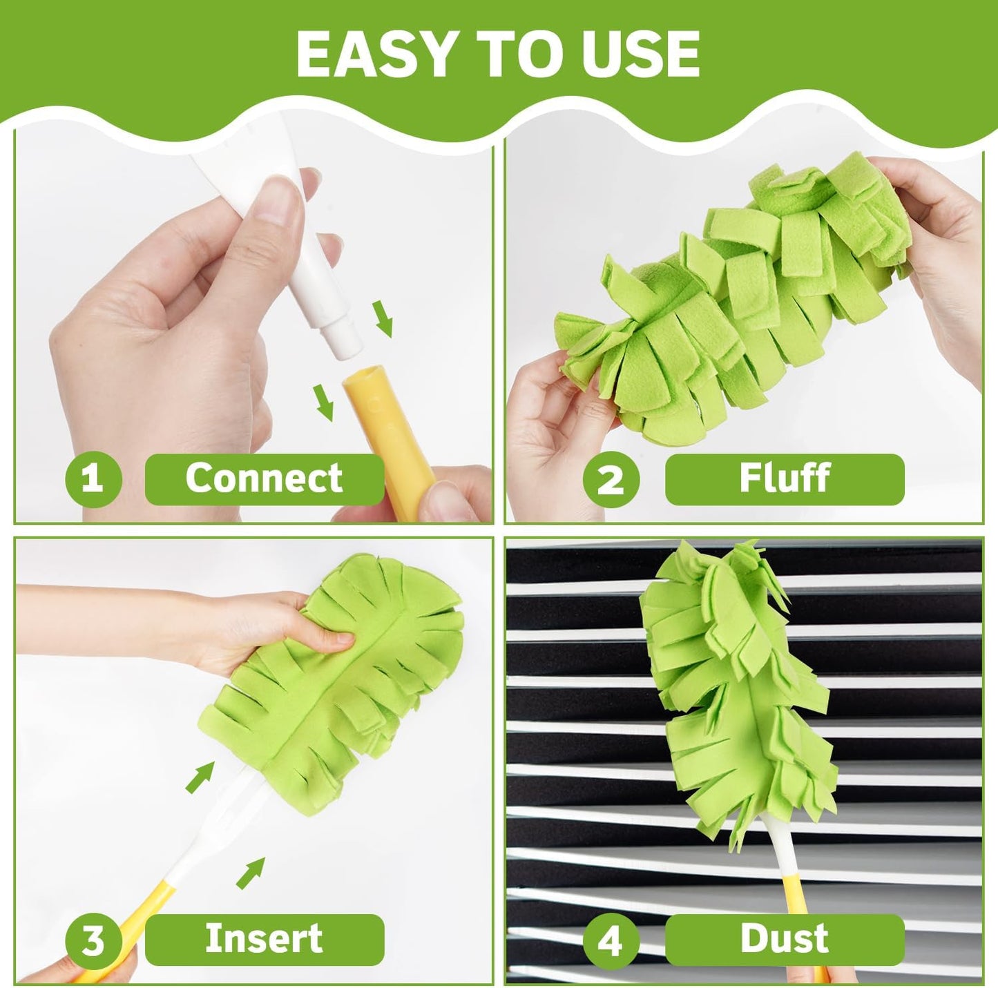 6Pcs Duster Refill Fleece Refills for Hand Duster, 360 Degree Dusters Refills, Reusable Duster Pads