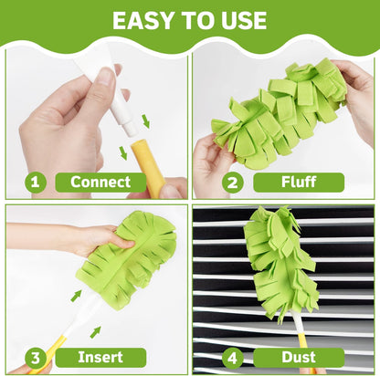 6Pcs Duster Refill Fleece Refills for Hand Duster, 360 Degree Dusters Refills, Reusable Duster Pads