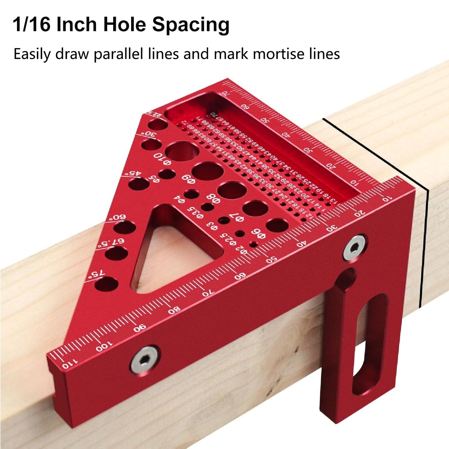 3D Multi Angle Carpenter Square Hole Scribing Ruler