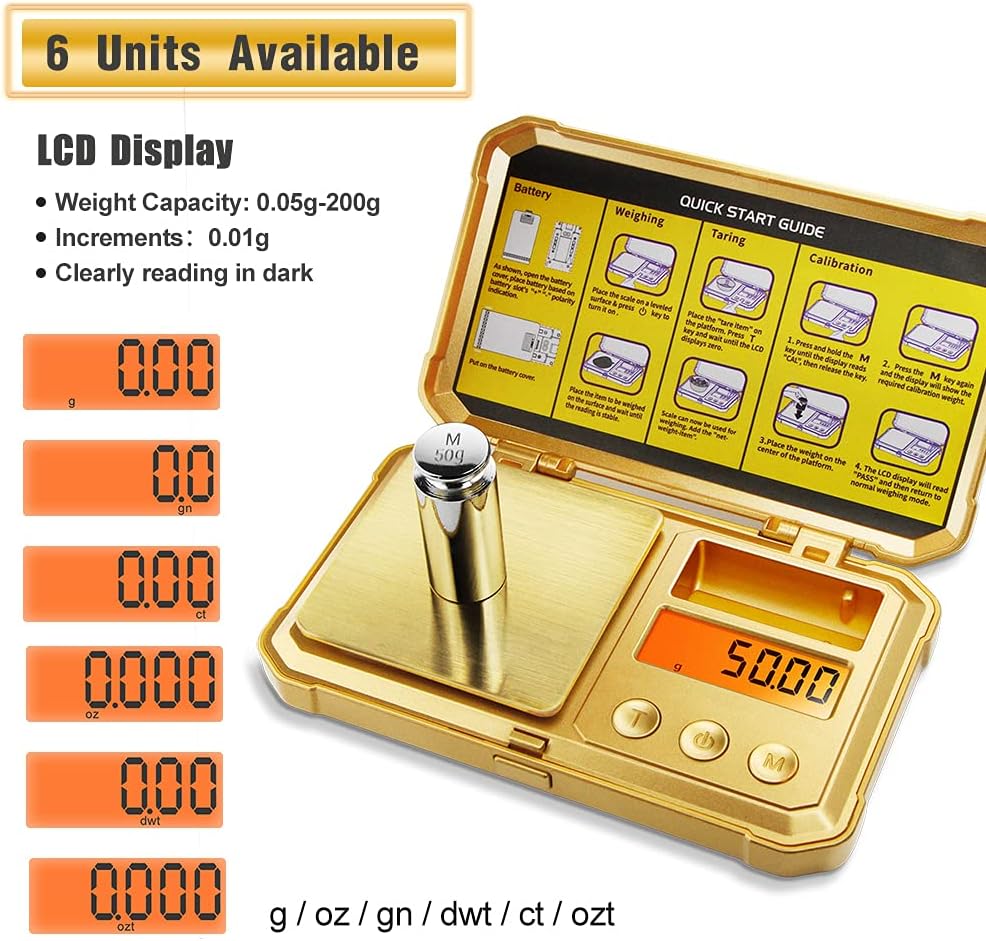 Digital Jewelry Scale 200g 0.01g Pocket Scales