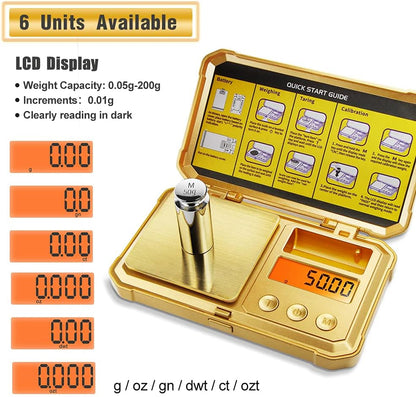 Digital Jewelry Scale 200g 0.01g Pocket Scales