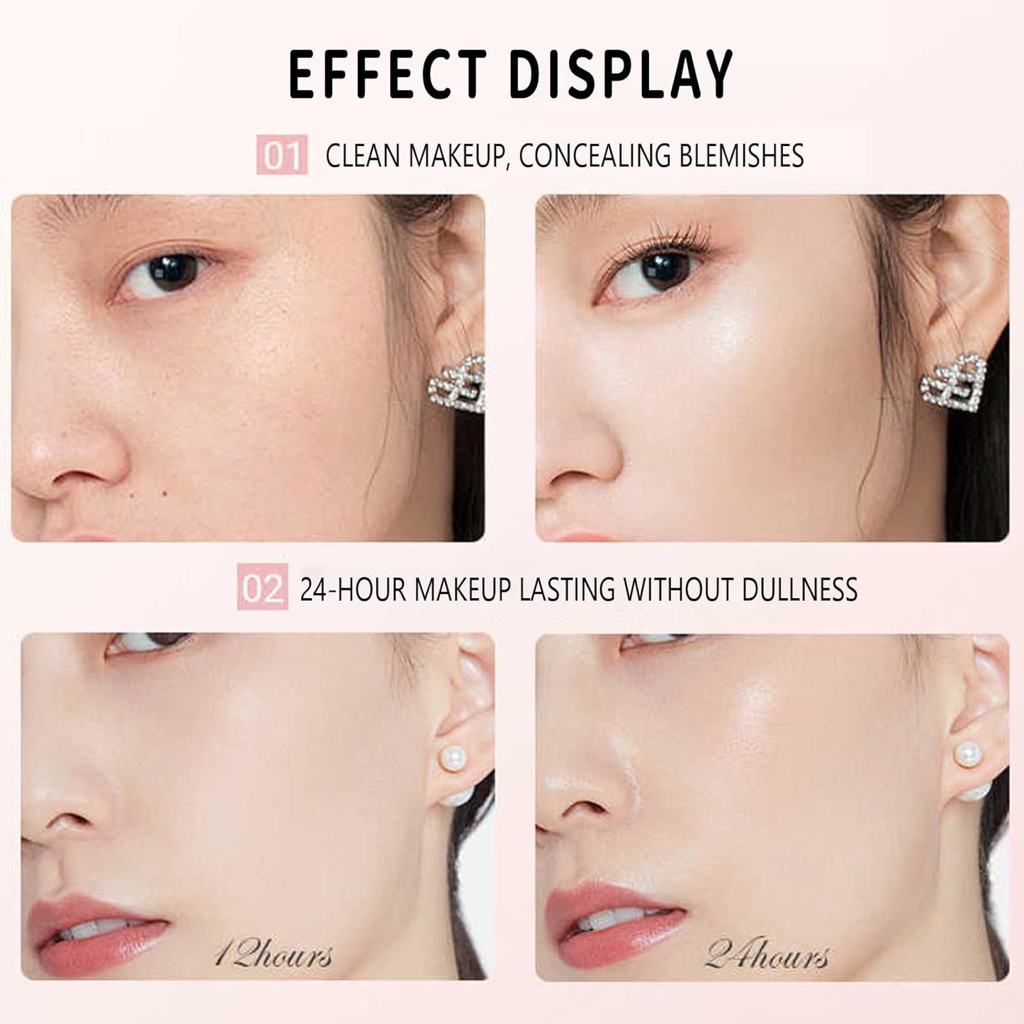 2 in 1 Foundation Stick, Serum Boosted Skin Tint Balm with Brush