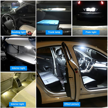 42PCS Car Interior Combo LED Map Dome Door White Trunk License Plate Light Bulbs