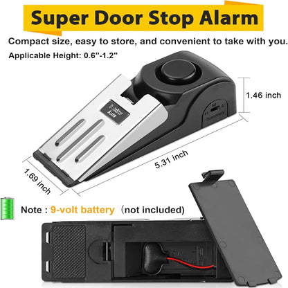 Upgraded Alarm Door Stops, Portable Security Hotel Safety Door Stoppers