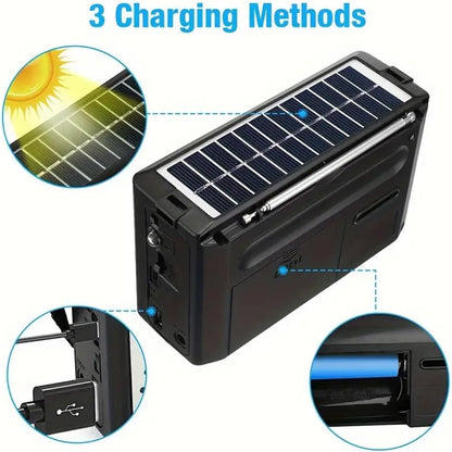 Solar Radio Portable FM/AM SW Digital Bluetooth Speaker MP3 Player Rechargeable