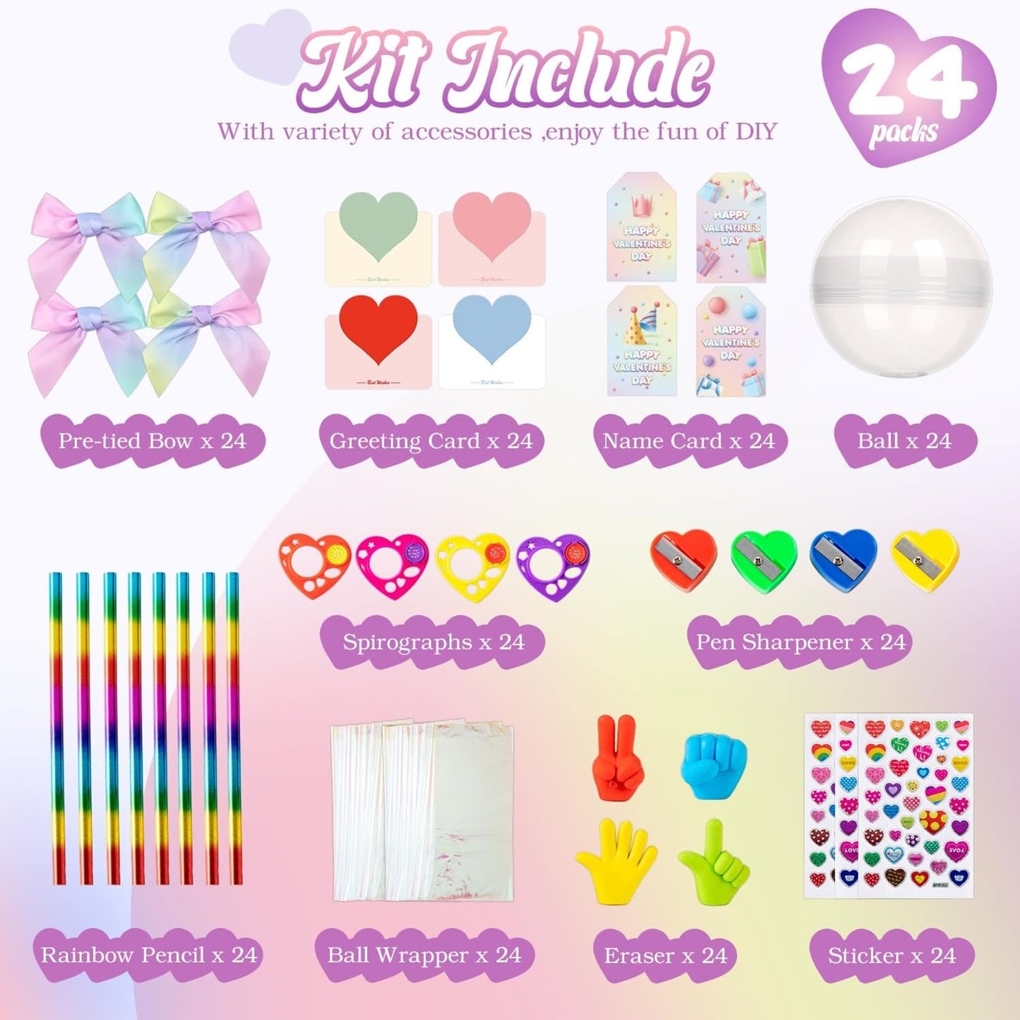 Giant Rainbow Stationery Set for School Classroom Class Party Favor