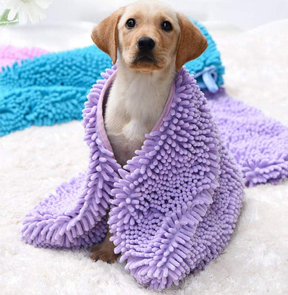Dry Dog Towel, Cat Bath Towel, Super Absorbent Quick Dry Microfiber Chenille Shammy Towel