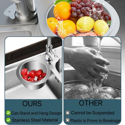Stainless Steel Swan Sink Strainer Basket, Multifunction Kitchen Drain Basket