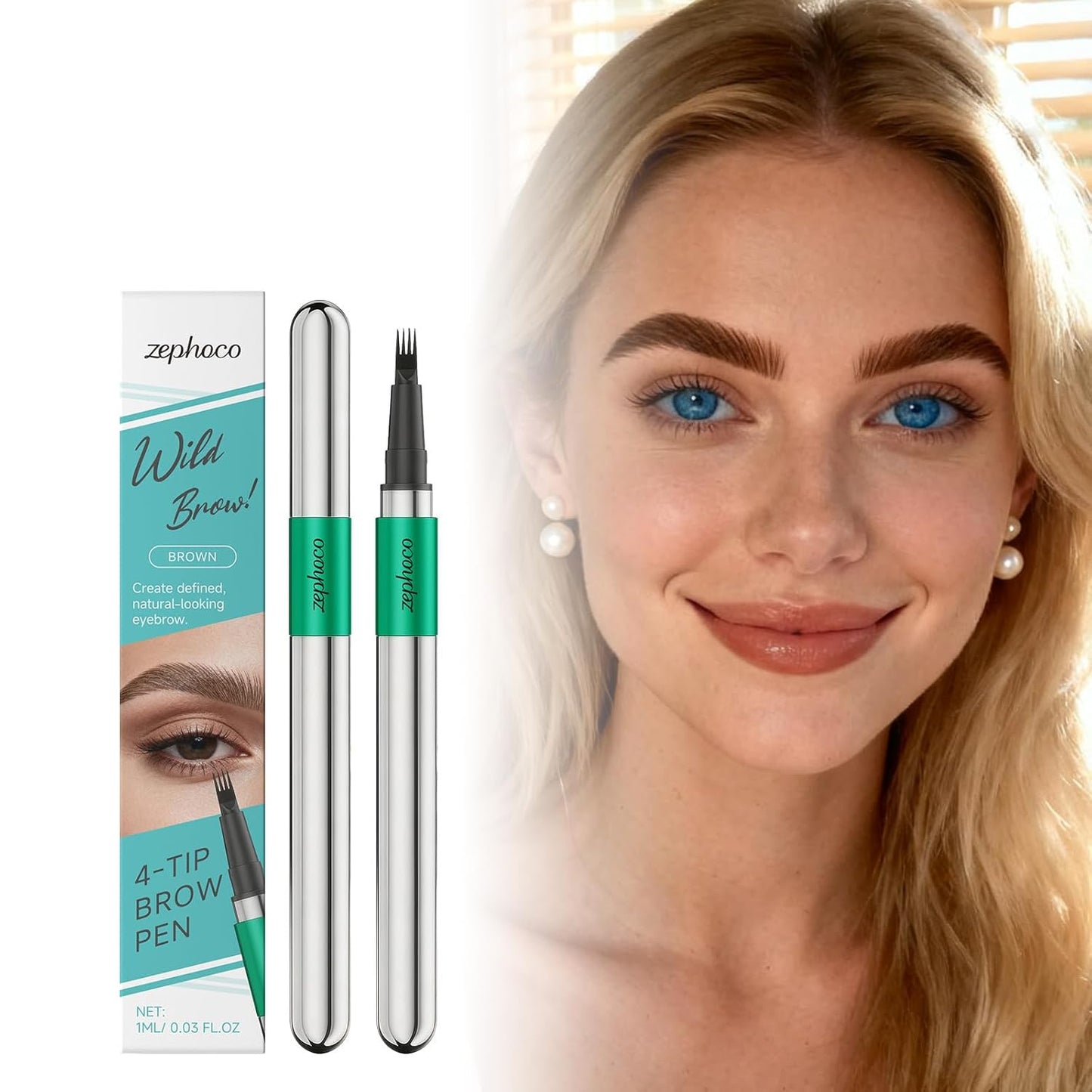 4-in-1 Tip Eyebrow Defining Pen, Natural-Looking & Long-Lasting Brow Makeup