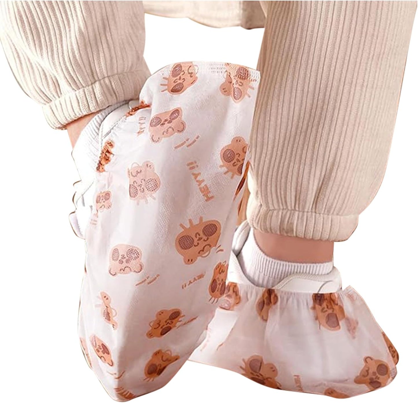 50 Pcs Disposable Cartoon Shoe Covers, Non Slip Dustproof Indoor Booties