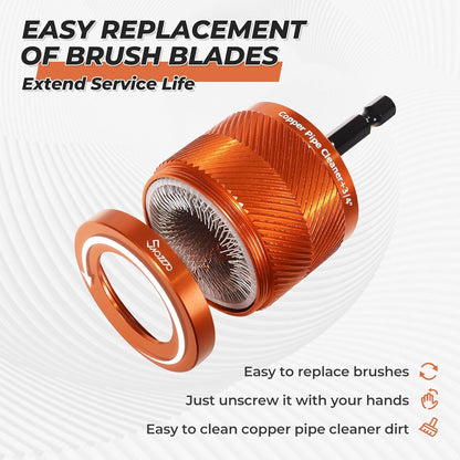 Metal Copper Pipe Cleaner for Drill with Replaceable Blades