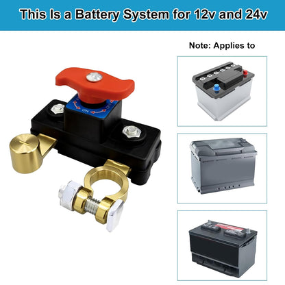 Car Battery Power Cut-Off Switch Breaker, Copper Plated Stable Transmission High Conductivity Disconnect Switch