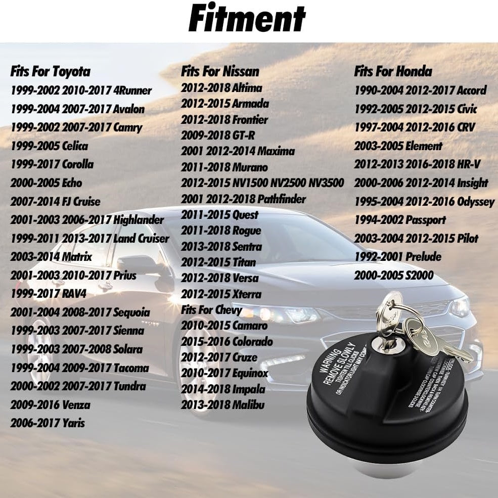 Locking Fuel Tank Cap Suitable for Chevrolet, Honda, and Infiniti