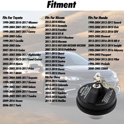 Locking Fuel Tank Cap Suitable for Chevrolet, Honda, and Infiniti