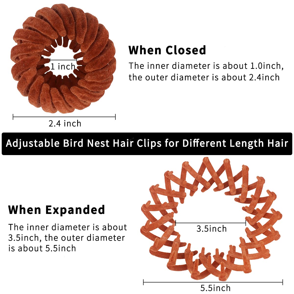 7Pcs Bird Nest Magic Hair Clip, Lazy Bird's Nest Plate Hairpin, Expandable Ponytail Holder