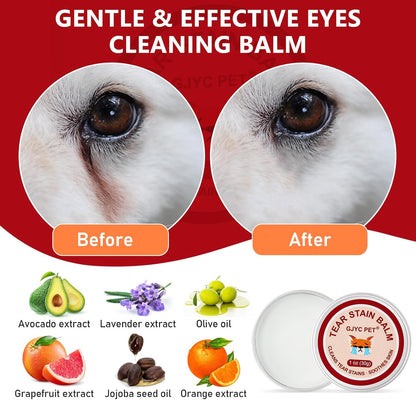 Pet Tear Stain Remover Balm - Natural Plant-Based Eye Care for Dogs and Cats