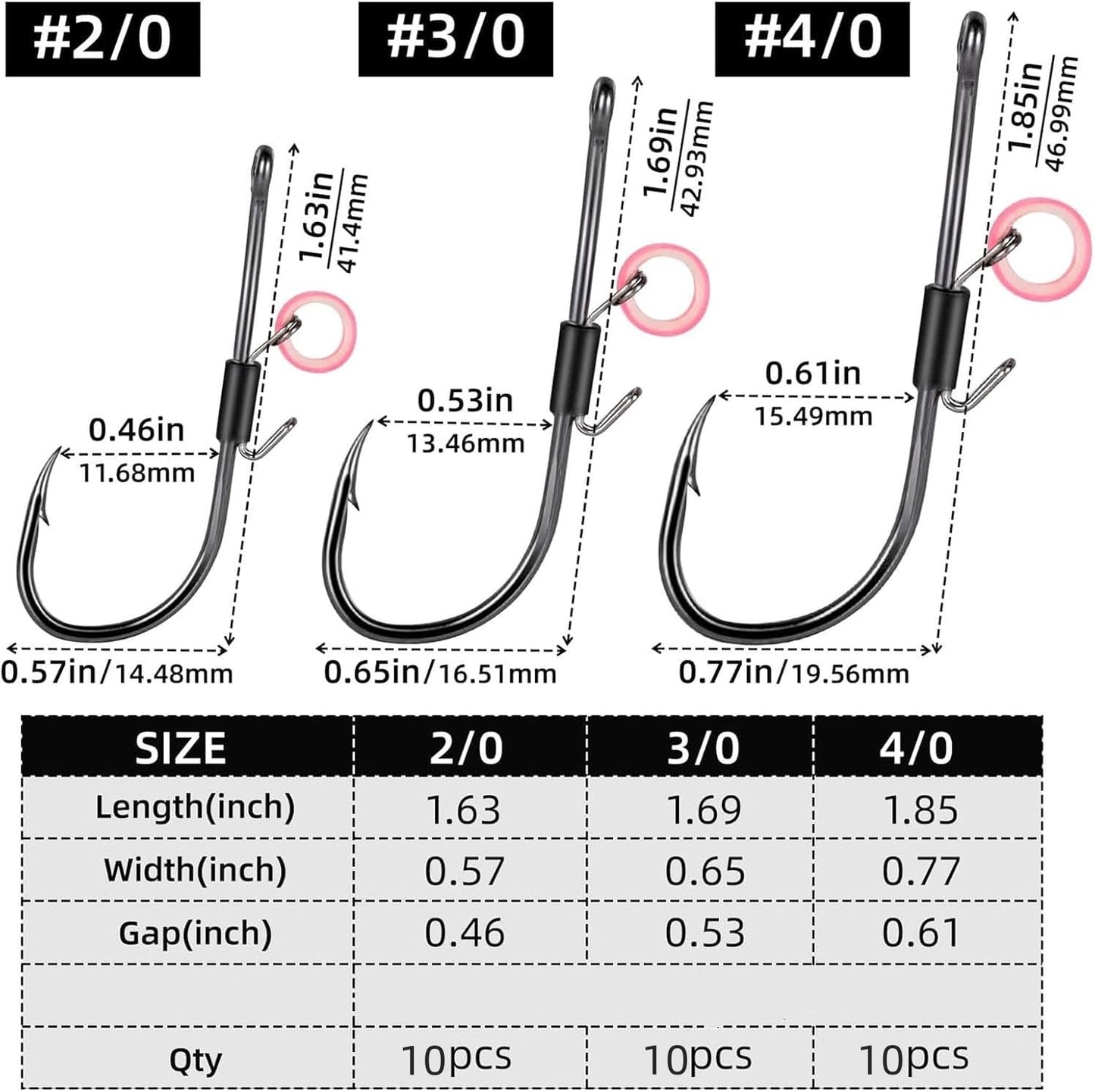 10Pcs Baitholder Fishing Hooks, Live Shrimp Fixed Hooks Carbon Steel Long Shank Barbed Hooks
