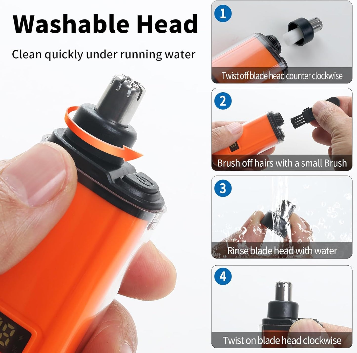 Electric Nose Hair Trimmer for Women Men, Rechargeable Mini Travel Trimmer for Nose and Ear Hair Clippers