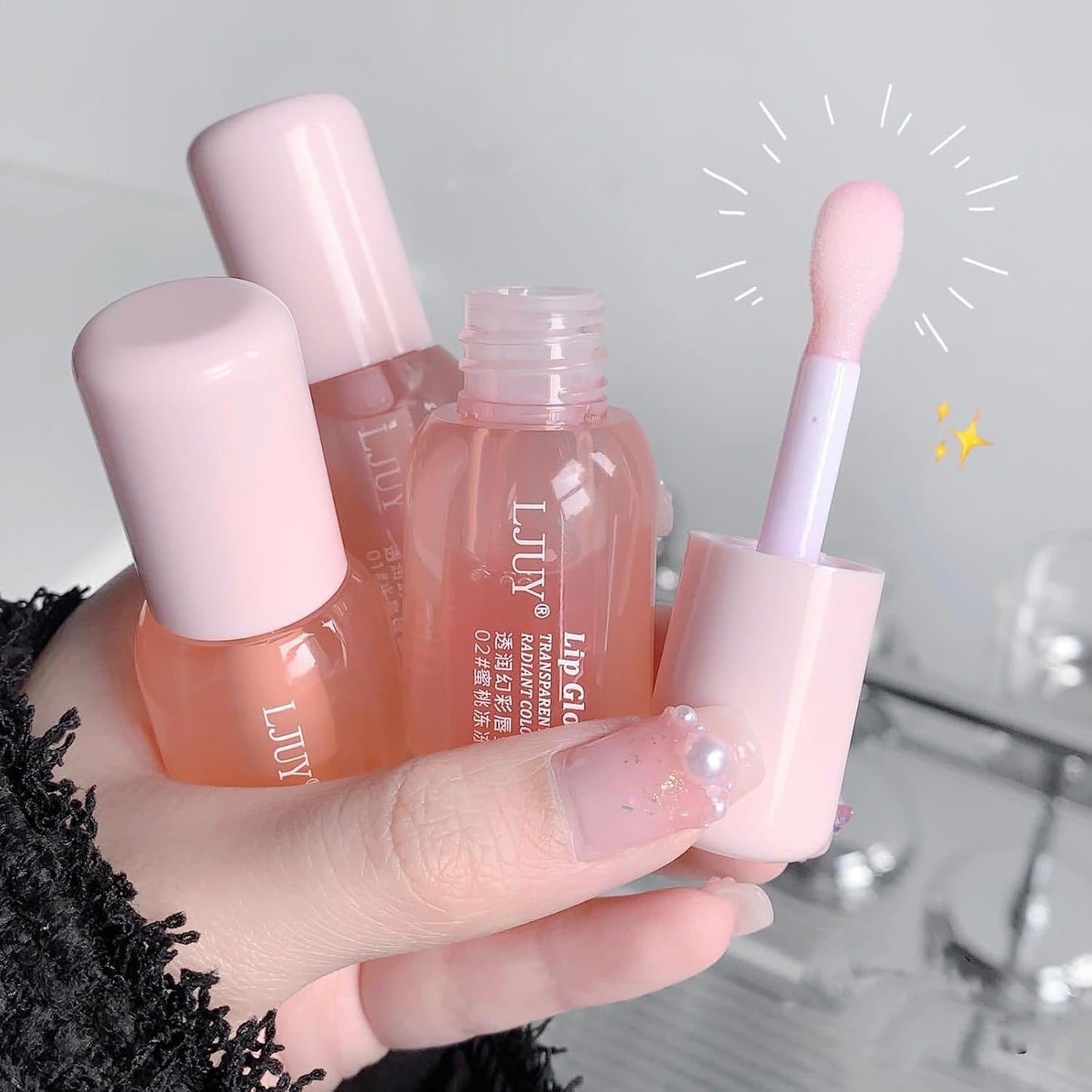 3Pcs Clear Hydrating Lip Oil Set, Reviver Lip Oil For a High-shine Finish