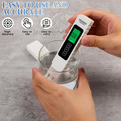 4 in 1 Digital Water Quality Tester,2026 NewTDS/EC/Temperature（°C/°F）Meter,0-9990 PPM Meter