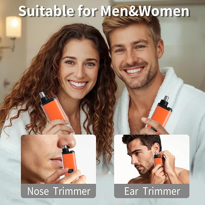 Electric Nose Hair Trimmer for Women Men, Rechargeable Mini Travel Trimmer for Nose and Ear Hair Clippers