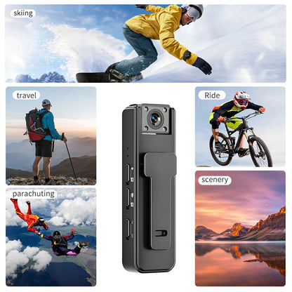 HD 1080P Camcorder Mini Police Body Camera 180° Audio Video DVR IR Night Camera