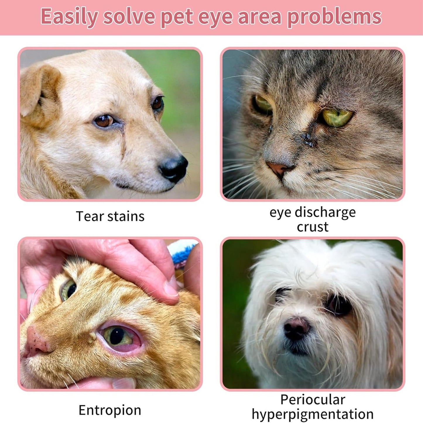 Pet Tear Stain Remover Balm - Natural Plant-Based Eye Care for Dogs and Cats